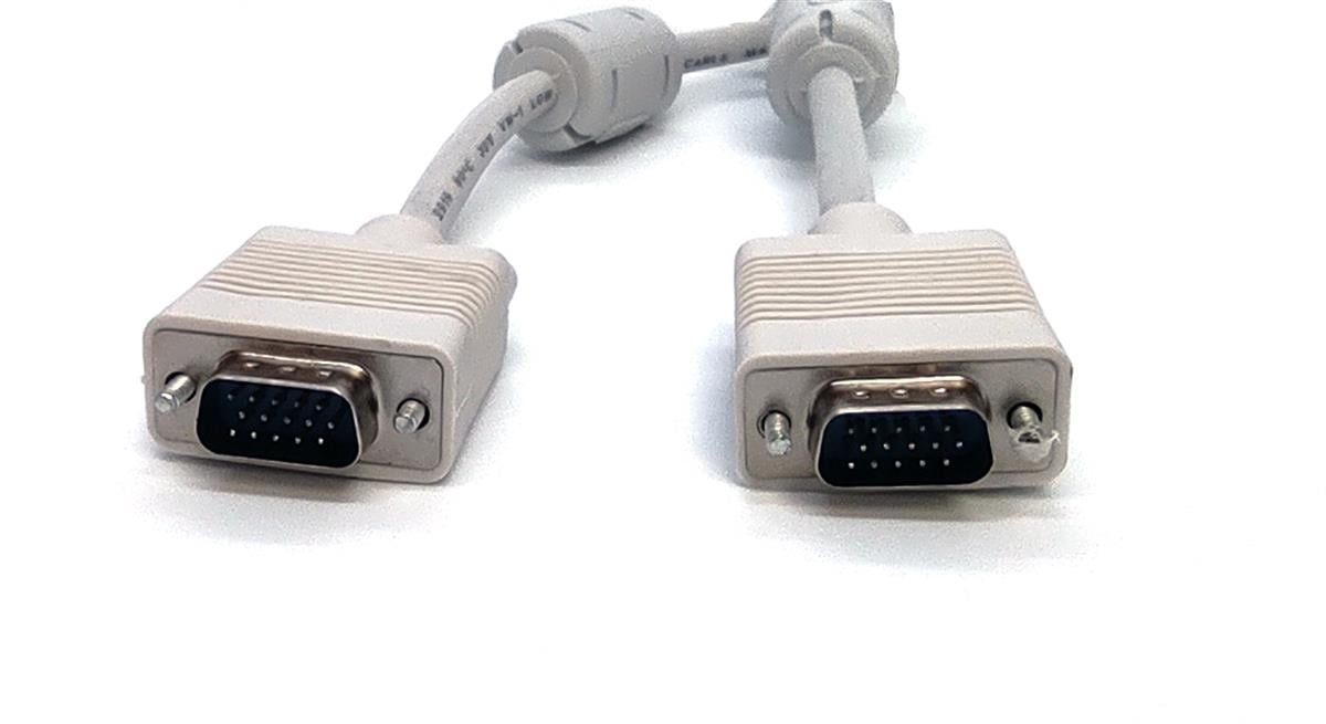 Beek VGA Monitör Kablosu, DSUB 15 erkek <-> DSUB 15 erkek, 1.80 metre, 3Coax/7C, AWG28, 2x ferrite filtreli, bej renk	