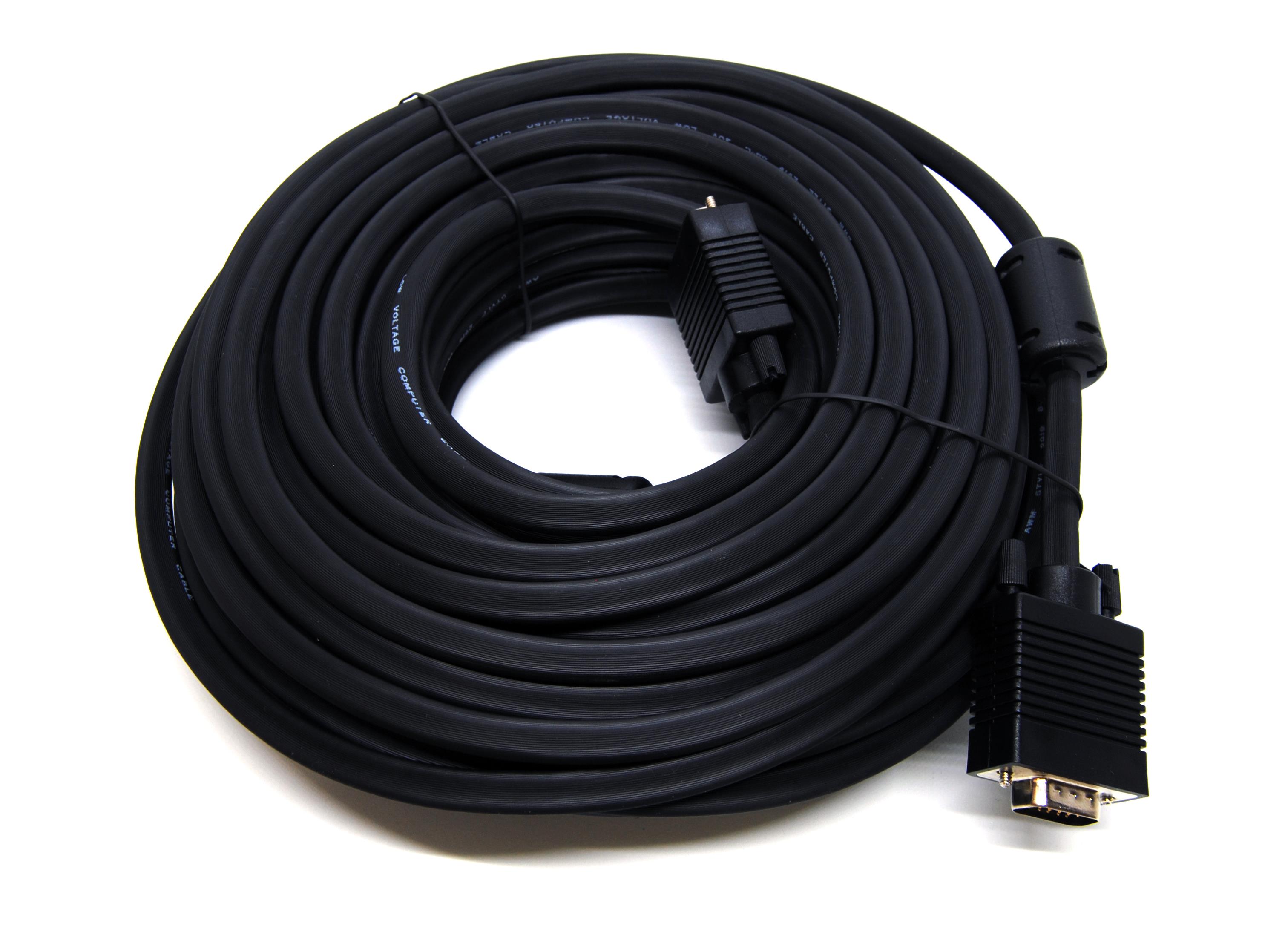 Beek VGA Monitör Kablosu, DSUB 15 erkek <-> DSUB 15 erkek, 20 metre, 3Coax/7C, AWG28, 2x ferrite filtreli, siyah renk<br>
Beek VGA 20 mt cable M/M with Filter