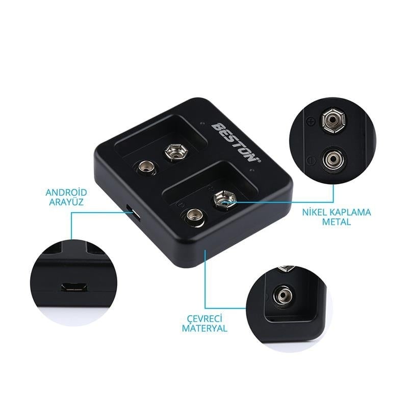 Beston M7005 Siyah 2 X 9 Volt Pil Şarj Cihazı