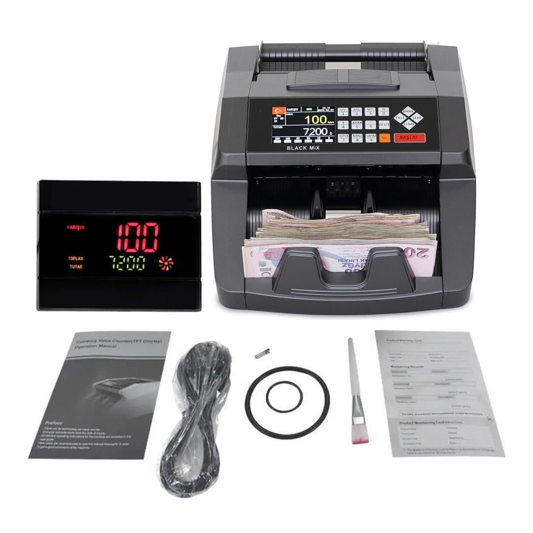 BlackMix Para Sayma Makinesi Sahte Para Kontrol UV-MG-IR (TL-Euro-USD)