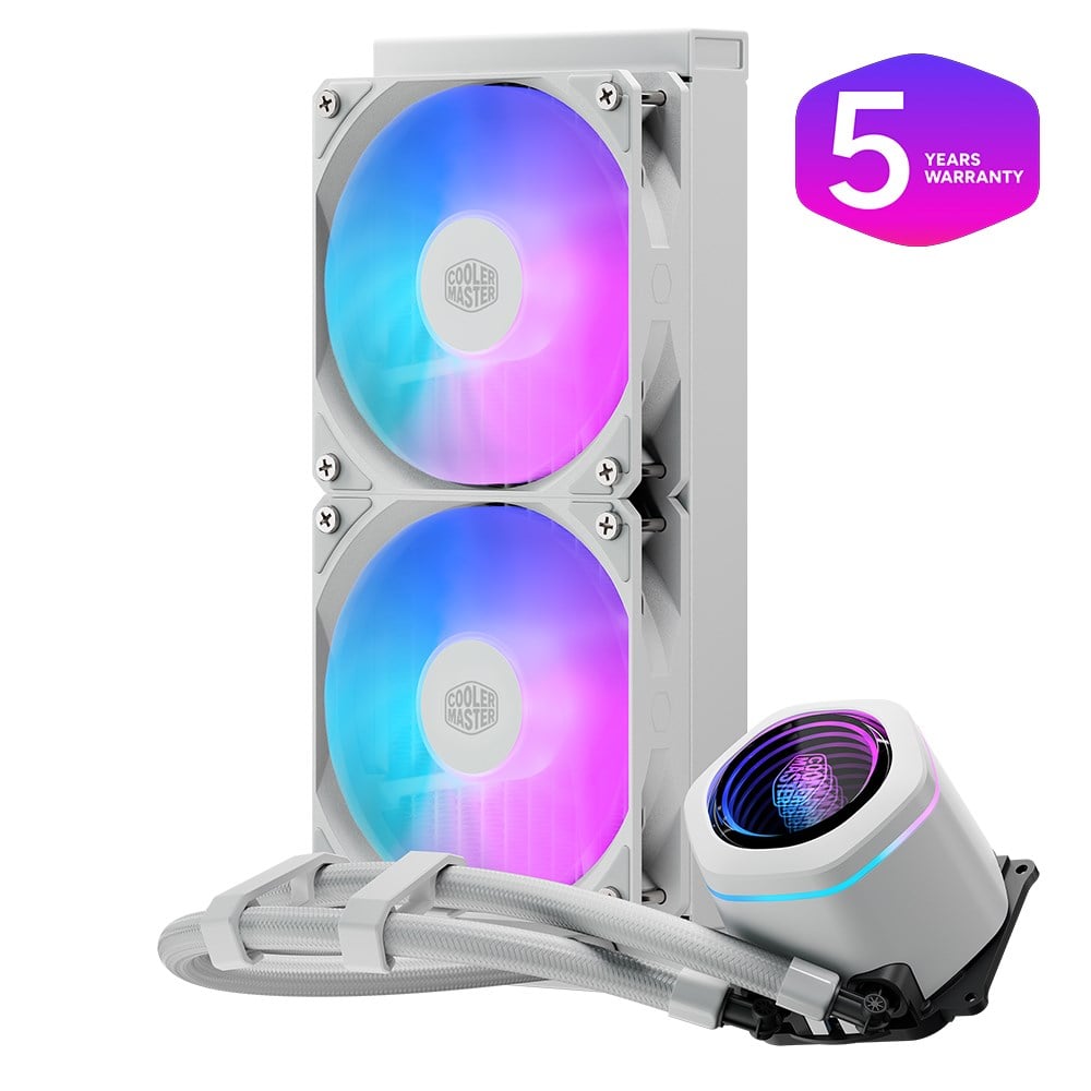 COOLERMASTER 240MM MasterLiquid Core Nex MLX-D24M-A18PA-RW ARGB AM5-1851p Sıvı Soğutmalı İşlemci Fanı Beyaz