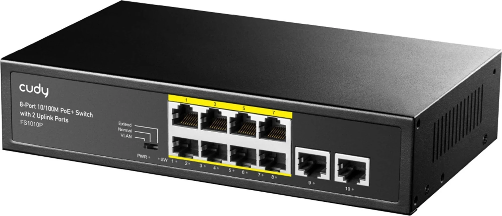 CUDY 8port PoE 120w 2-Uplink 10/100 Yönetilemez Switch FS1010P