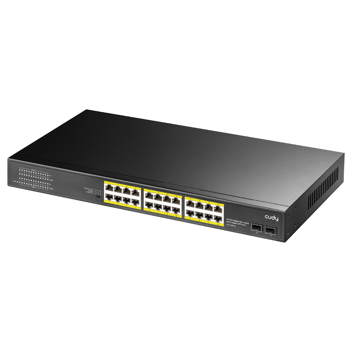 CUDY GS1028PS2 24 Port Gbit 24 Port PoE+ 300W 2xSFP Uplink Rackmount Yönetilemez Switch