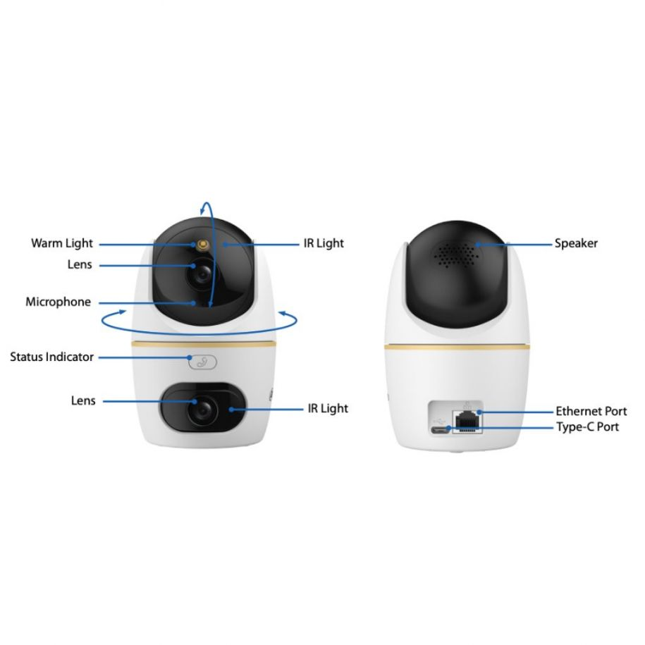 DAHUA 5MP Küp 3.6mm PT IP Kamera IPC-HPT1539DD-STW-5E2
