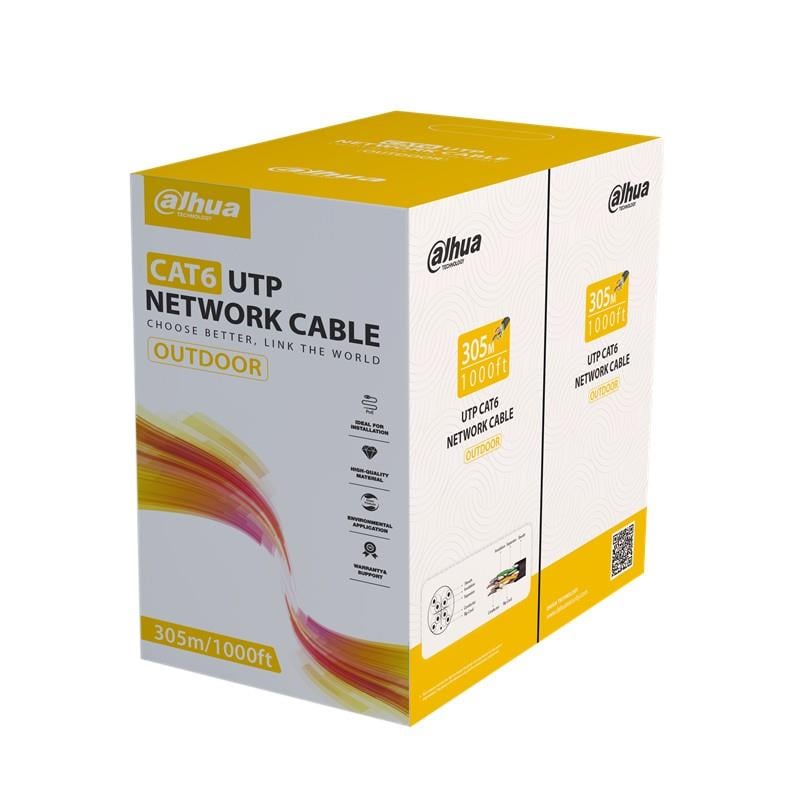 DAHUA DH-PFM920-6UN U/UTP 305 METRE 24AWG 100 BAKIR PE DIŞ ORTAM OUTDOOR SİYAH RENK CAT6 KABLO