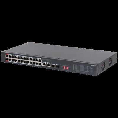 DAHUA S3226-24ET-240 24 PORT 24XFE-2XGE-2X1GE/SFP YÖNETİLEMEZ MEGABİT 240W POE SWİTCH
