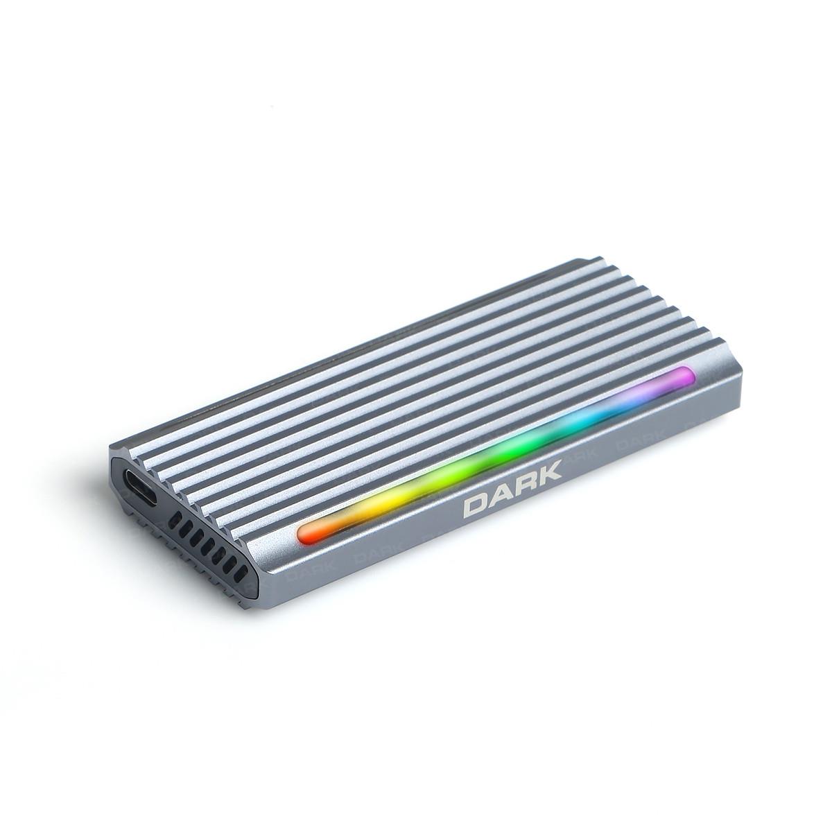 DARK DK-AC-DSEM5 M.2 NVMe & NGFF SATA SSD Type-C RGB LEDLİ Harici HDD Kutusu