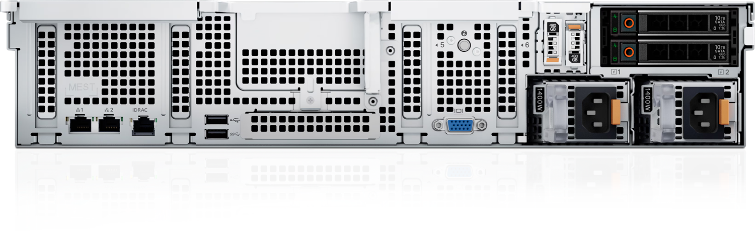 DELL POWEREDGE R760XS SPL2 SILVER 4510-128GB DDR5 RDIMM-480GB+2X960GB SSD-2x1100w Rack Sunucu