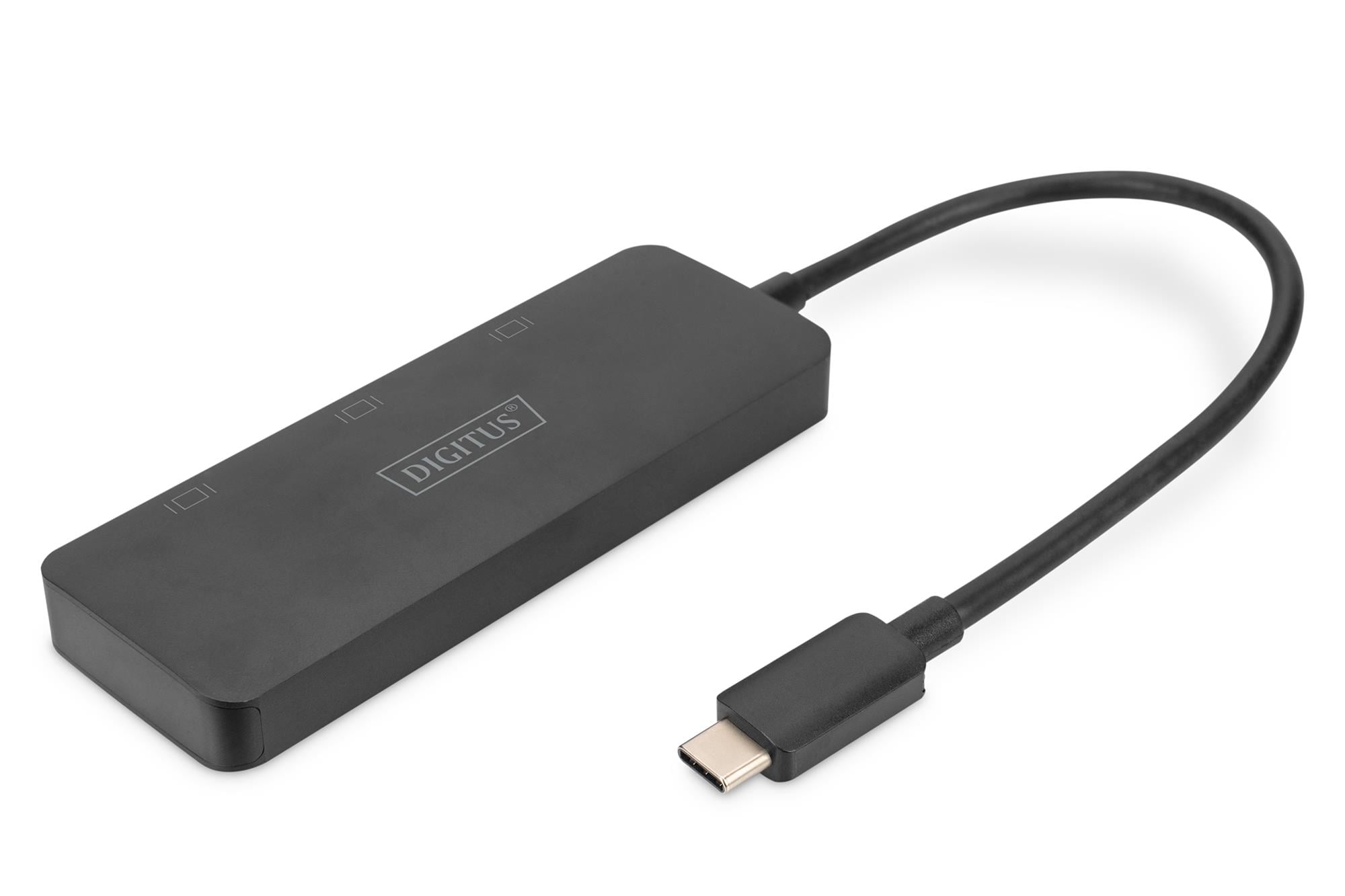 DIGITUS 3-Port MST Video Hub (USB-C - 3x HDMI MST Video Hub DP 1.4, HDMI 2.0, 4K/60Hz )