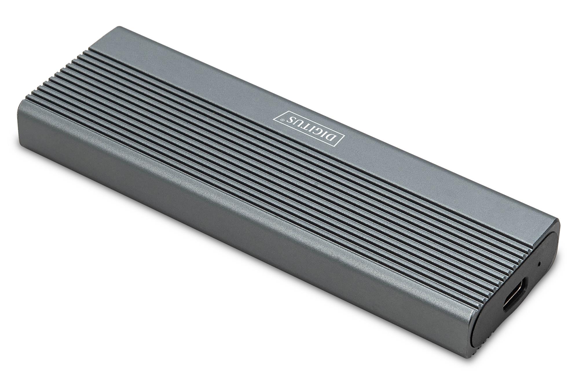 DIGITUS USB M.2 hard disk enclosure, SSD, external, NVMe + SATA, 10Gbps (NVMe) 6 Gbps (SATA),USB3.1 Gen2, aluminum, toolfree