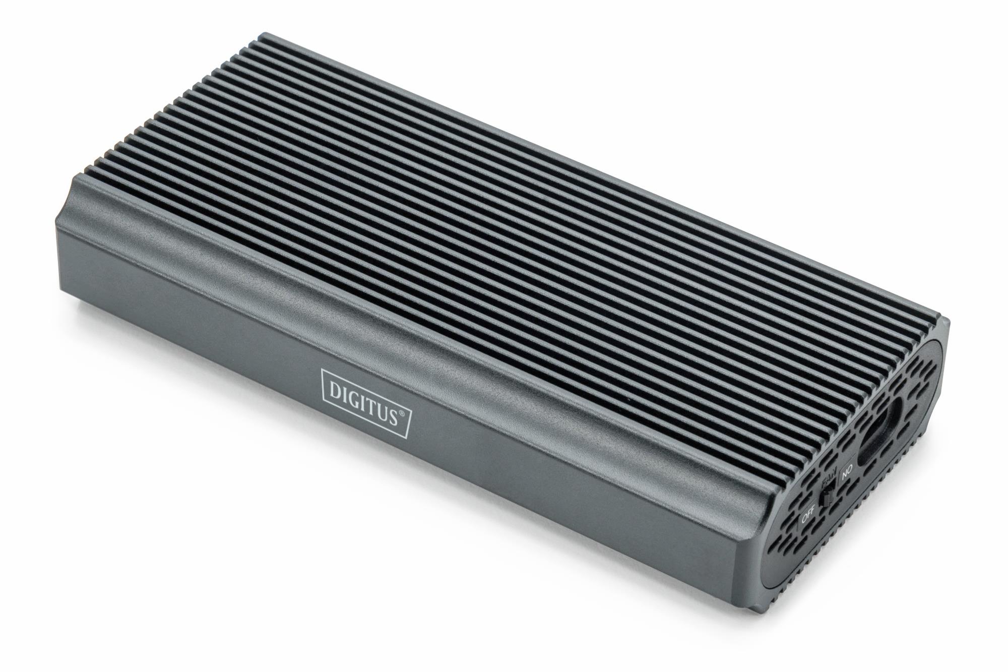 DIGITUS USB M.2 hard disk enclosure, SSD, external, NVMe, 40Gbps, USB 4.0, aluminum, toolfree (USB hard drive enclosure, external, NVMe 40 Gbps,USB 4.0, Aluminium, tooling )