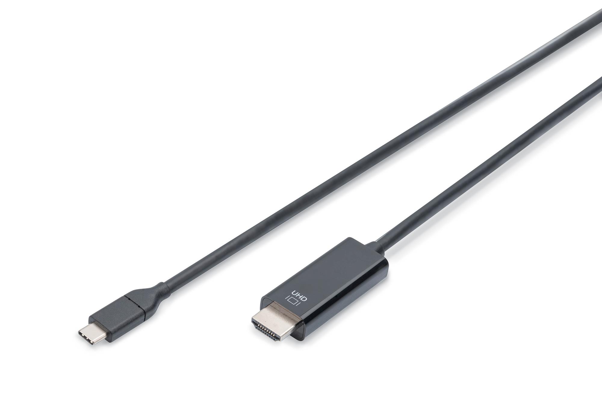 DIGITUS USB Type-C Gen2 adapter / converter cable, Type-C to HDMI A M/M, 2m, 4K/60Hz, 18GB, bl, gold