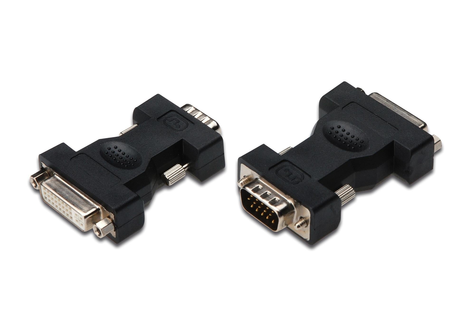 DVI <-> VGA Adaptörü, DVI-I (24+5) dişi - HD15 erkek, siyah renk
