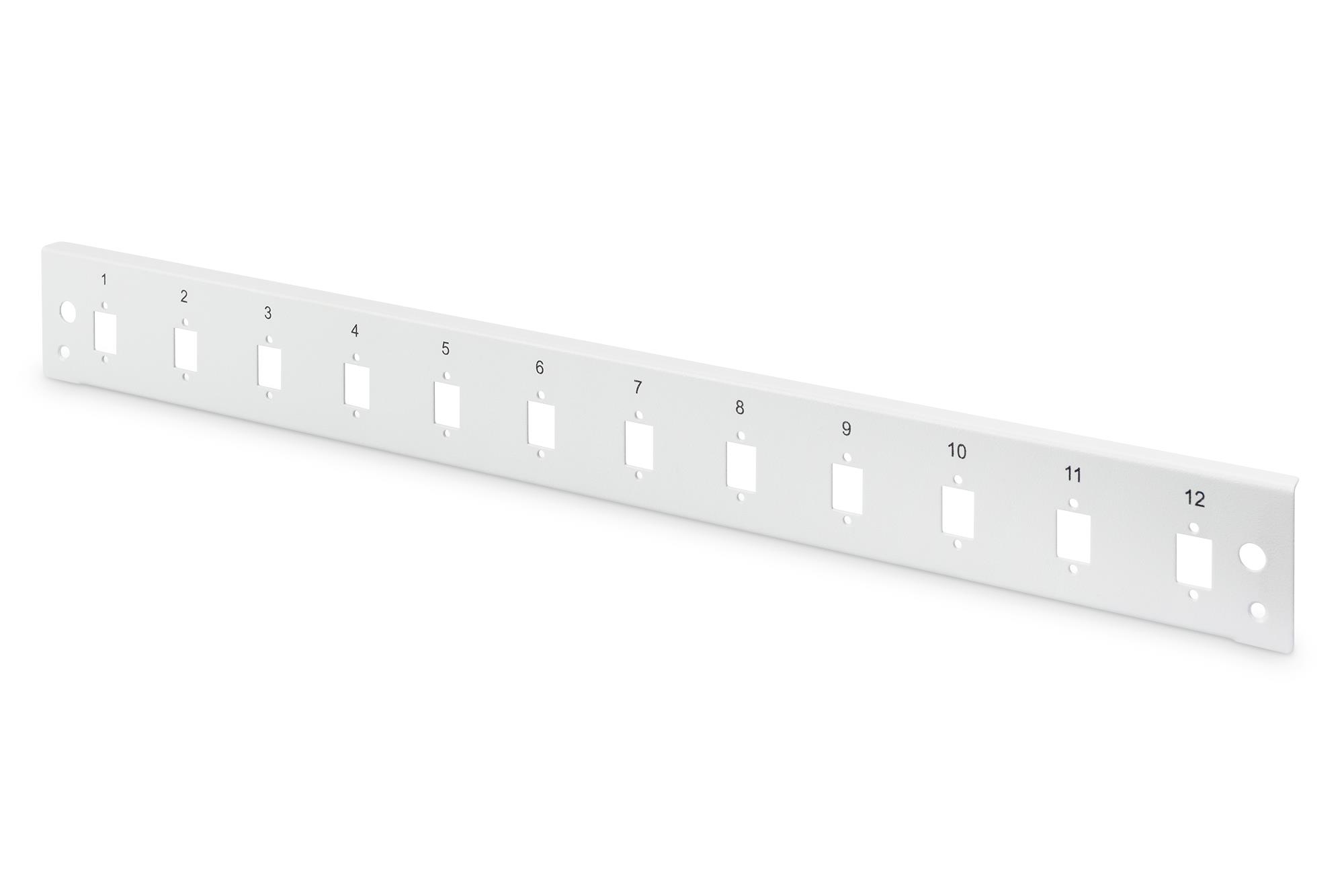 Digitus DN-96200-QL Sürgülü Boş Fiber Optik Sonlandırma Kutusu için Ön Panel, Kilit Mekanizmalı, 12 x LC Duplex SC Simplex, E2000 Simplex Dikey, 1U, Vernikli Çelik Sac, Gri Renk (RAL 7035)<br>
Digitus Fiber Optic Splice Box Front Panel for DN-9