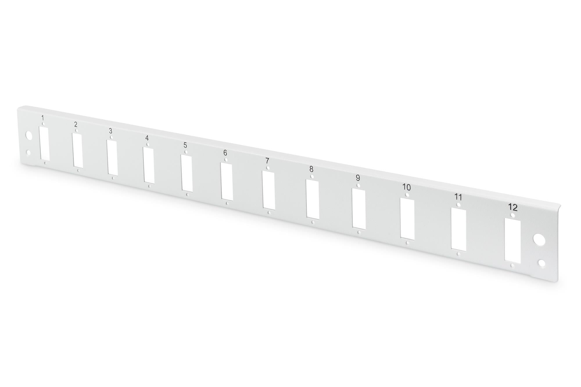 Digitus DN-96200-QL Sürgülü Boş Fiber Optik Sonlandırma Kutusu için Önpanel, Kilit Mekanizmalı, 12 x SC Duplex SC Simplex, E2000 Simplex Dikey, 1U, Vernikli Çelik Sac, Gri Renk (RAL 7035)<br>
Digitus Fiber Optic Splice Box Front Panel for DN-96