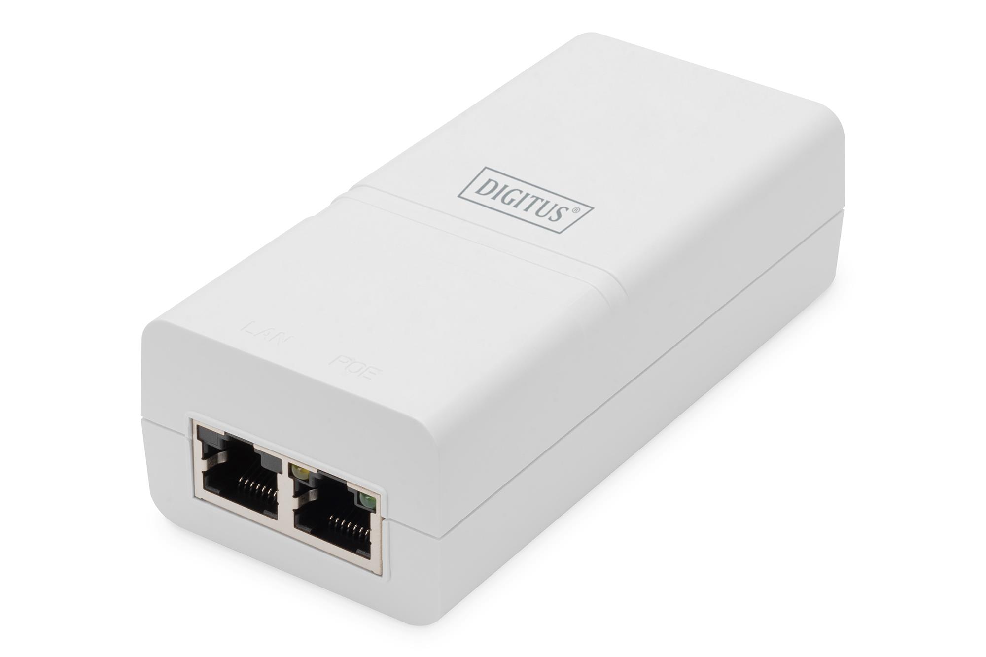 Digitus Gigabit Ethernet Aktif PoE+ Injektor, 802.3at, 30 W, beyaz renk<br>
Digitus Gigabit Ethernet Active PoE+ Injektor, 802.3at, 30 W, white