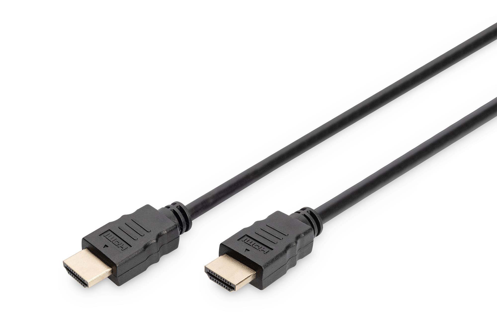 Digitus HDMI High Speed with Ethernet Bağlantı Kablosu, HDMI Tip A Erkek <->  HDMI Tip A Erkek, 3 metre, 4K/Ultra HD 60p, altın, siyah renk<br>
Digitus HDMI High Speed with Ethernet Connection Cable, type A M/M, 3.0m, 4K/Ultra HD 60p, gol