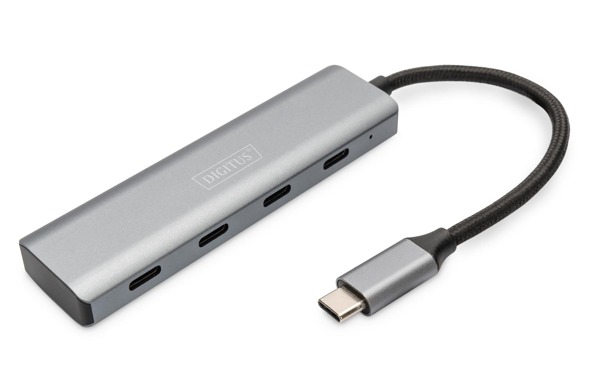 Digitus USB-C 4-Port Hub, 4 x USB-C port, 3.1 Gen1, 5Gbps<br>
Digitus USB-C 4 Port Hub, 4 x USB-C port, 3.1 Gen1, 5Gbps