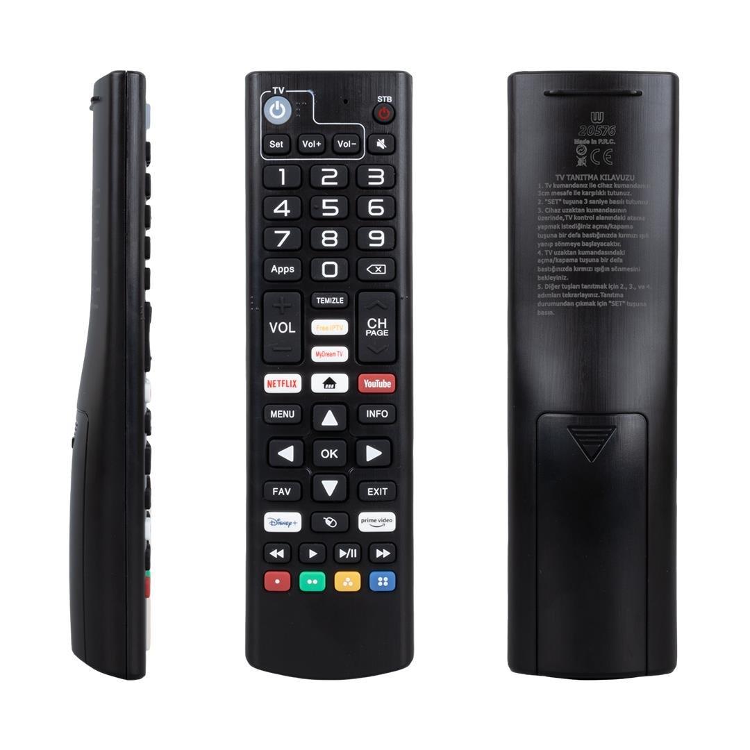 Dreamstar Android Netflix-Youtube-Prime Video Tuşlu Tv Uyumlu Uydu Kumandası