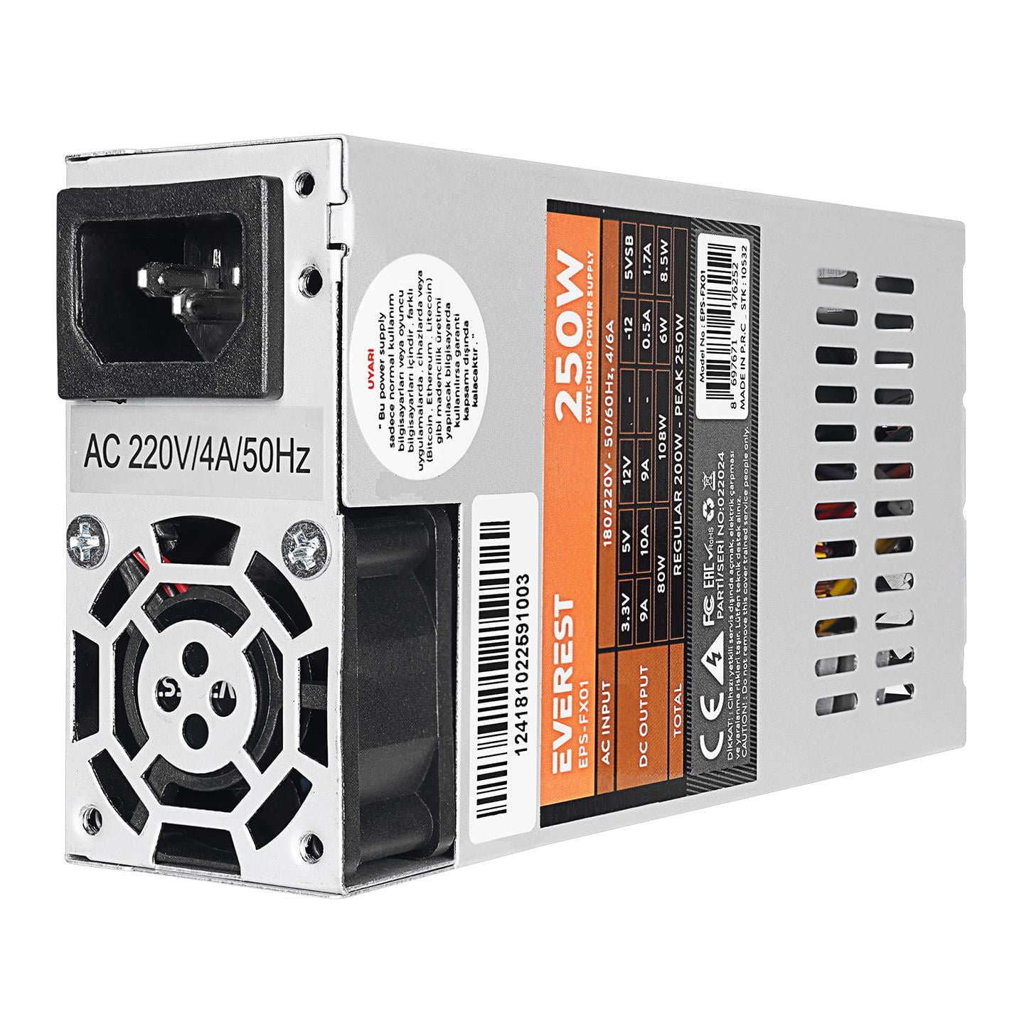 EVEREST 200W EPS-FX01 4cm Fanlı Slim Power Supply