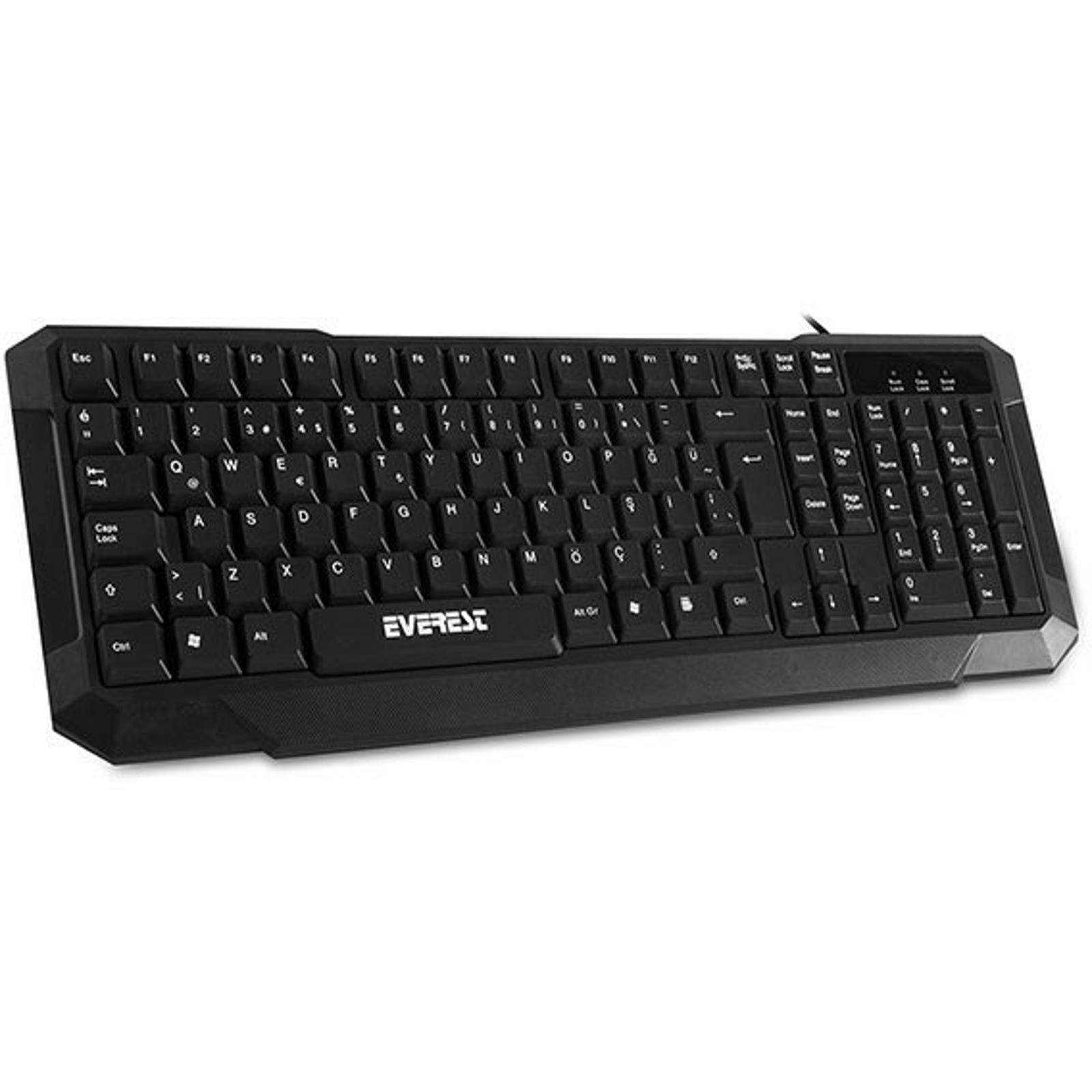 EVEREST KM-515 TÜRKÇE USB STANDART SİYAH Q KLAVYE+MOUSE