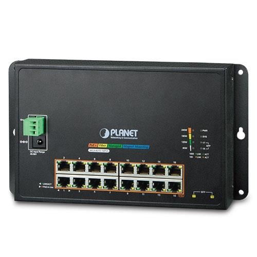 Endüstriyel Duvar Tip L2 Yönetilebilir Switch (Industrial 16-Port 10/100/1000T 802.3at PoE + 2-Port 100/1000X SFP Wall-mounted Managed Switch)<br>
16-Port 10/100/1000BASE-T IEEE 802.3at/af PoE+ Injector Port (Port başına 36 watt) (PoE Güç Bütçe