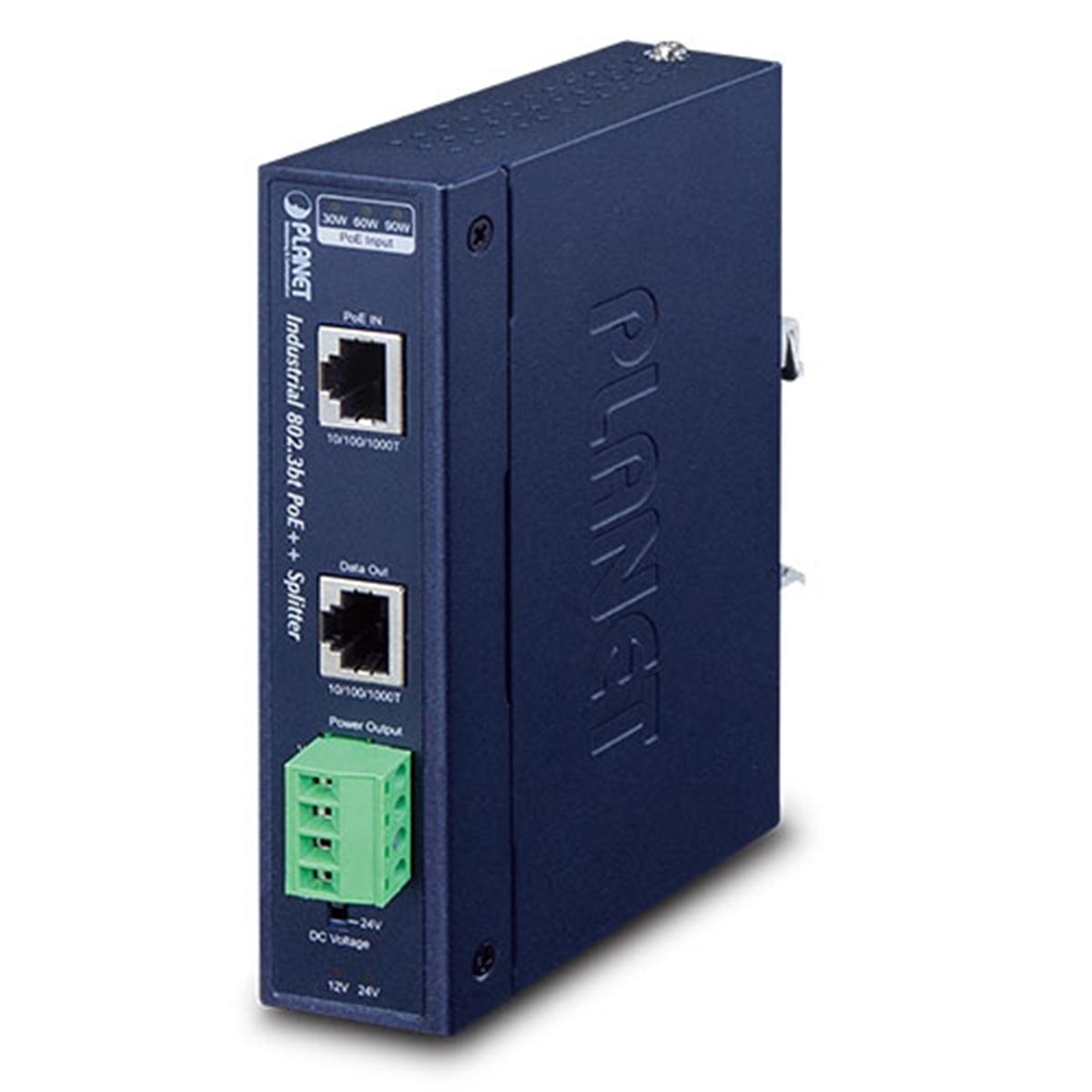 Endüstriyel Tek Port 10/100/1000Mbps 802.3bt PoE++ Splitter<br>
Industrial Single-Port 10/100/1000Mbps 802.3bt PoE++ Splitter