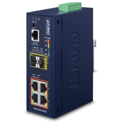 Endüstriyel Tip Yönetilebilir Ethernet Switch (Industrial Managed Ethernet Switch)<br>
Basic L3<br>
4-Port 10/100/1000T 802.3at/af PoE+ Injector (Port-1 ile Port-4 arası) (Port başına 36 watt) (PoE Güç Bütçesi maks. 144 watt)<br>
2-