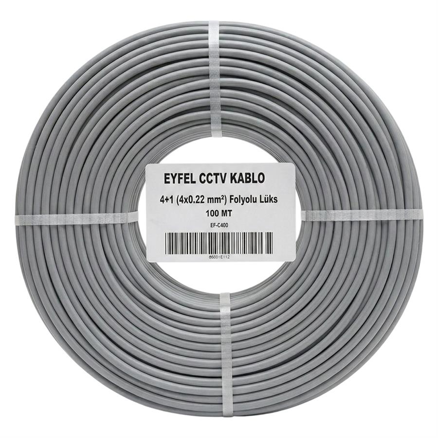 Eyfel EF-C400 2x0.22mm Folyolu 100 Metre CCTV Kamera Kablosu