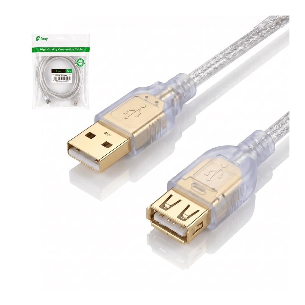 Feny FN-AF3015 USB2.0 AM-AF Şeffaf USB Uzatma Kablosu 1.5M