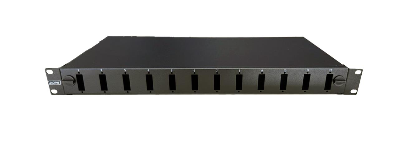 Fiber Optic Panel, quick lock, 12x SC DX, 1U