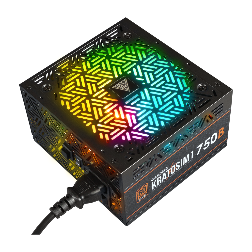 GAMDIAS 750W 80+ BRONZE KRATOS M1-750B 12cm RGB Fanlı Power Supply