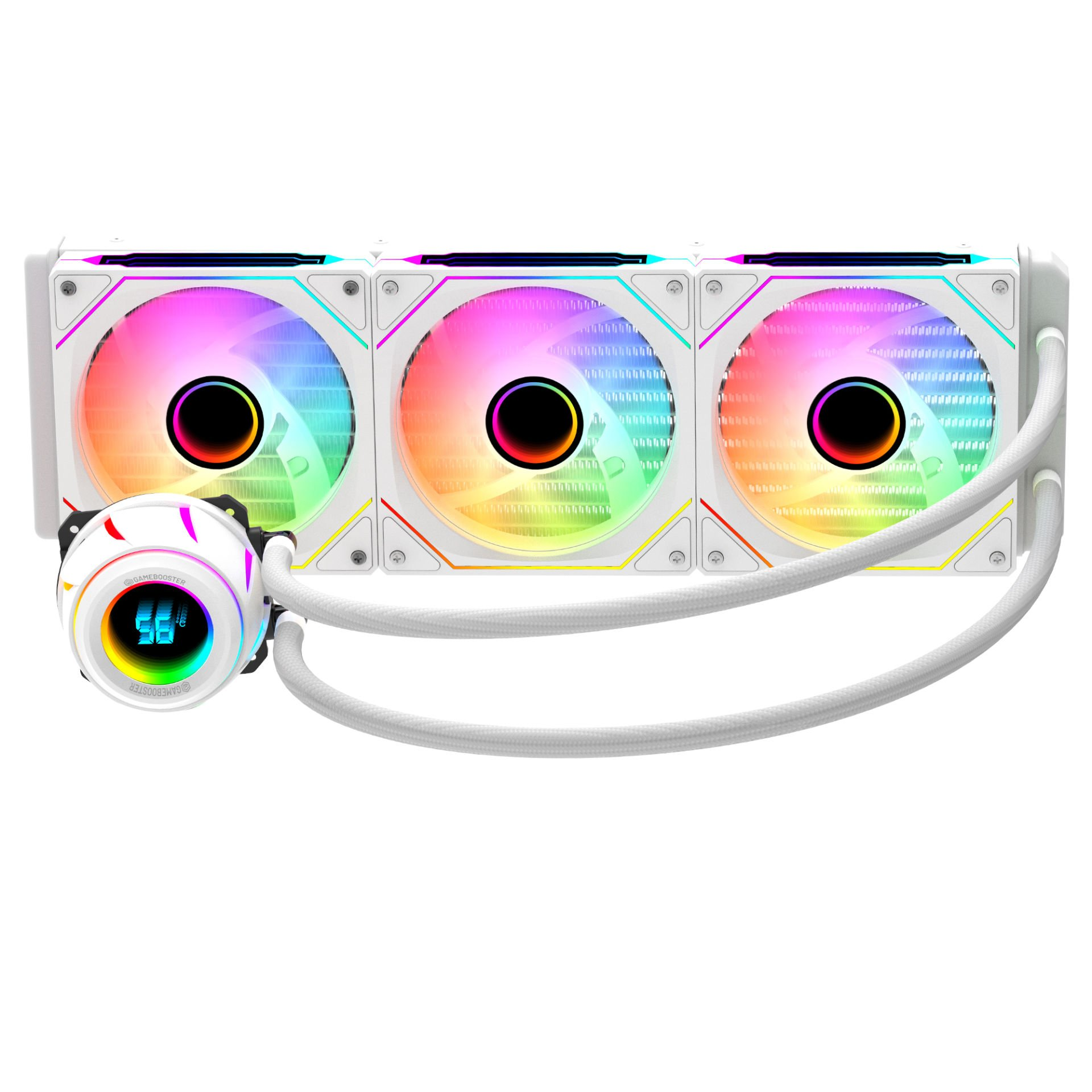 GAMEBOOSTER 360MM BLADE 360W GB-LCS-BL360W ARGB AM5-1851p Sıvı Soğutmalı İşlemci Fanı Beyaz