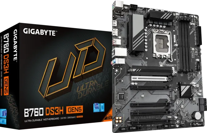 GIGABYTE B760 DS3H GEN5 DDR5 HDMI-DP TYPEC PCIE 4.0 1700p ATX