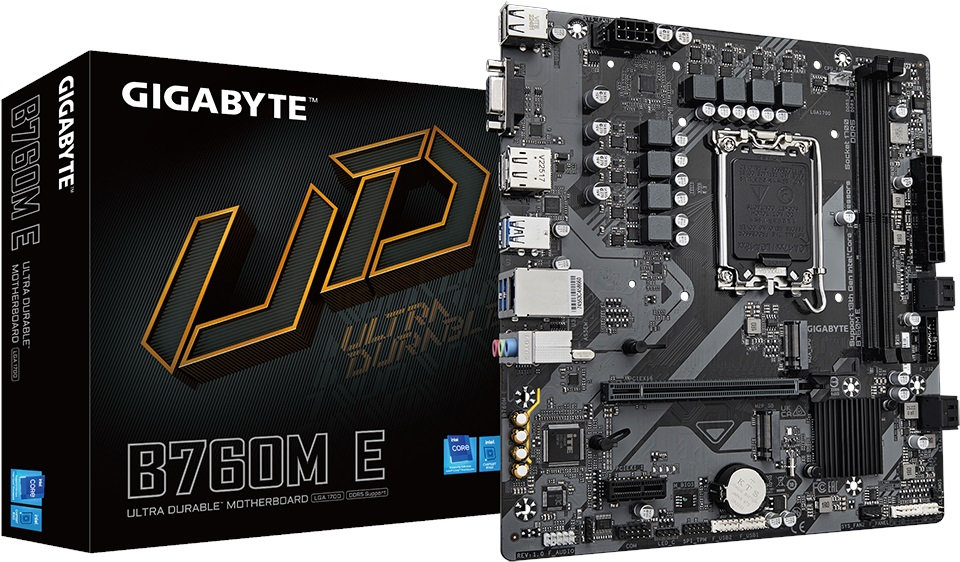 GIGABYTE B760M-E DDR5 HDMI VGA DP PCIe 4.0 16X 1700p mATX
