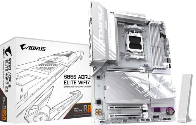 GIGABYTE B850 AORUS ELITE WIFI7 ICE DDR5 HDMI-DP TYPEC PCIE 5.0 AM5 ATX BEYAZ