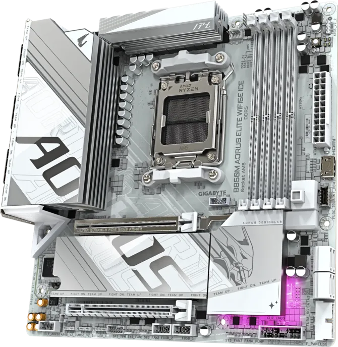 GIGABYTE B850M AORUS ELITE WIFI6E ICE WIFI6E DDR5 HDMI-DP PCIE 5.0 AM5 mATX BEYAZ