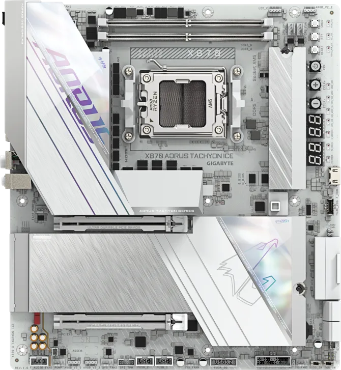 GIGABYTE X870 AORUS TACHYON ICE DDR5 HDMI-DP TYPEC PCIE 5.0 AM5 ATX BEYAZ