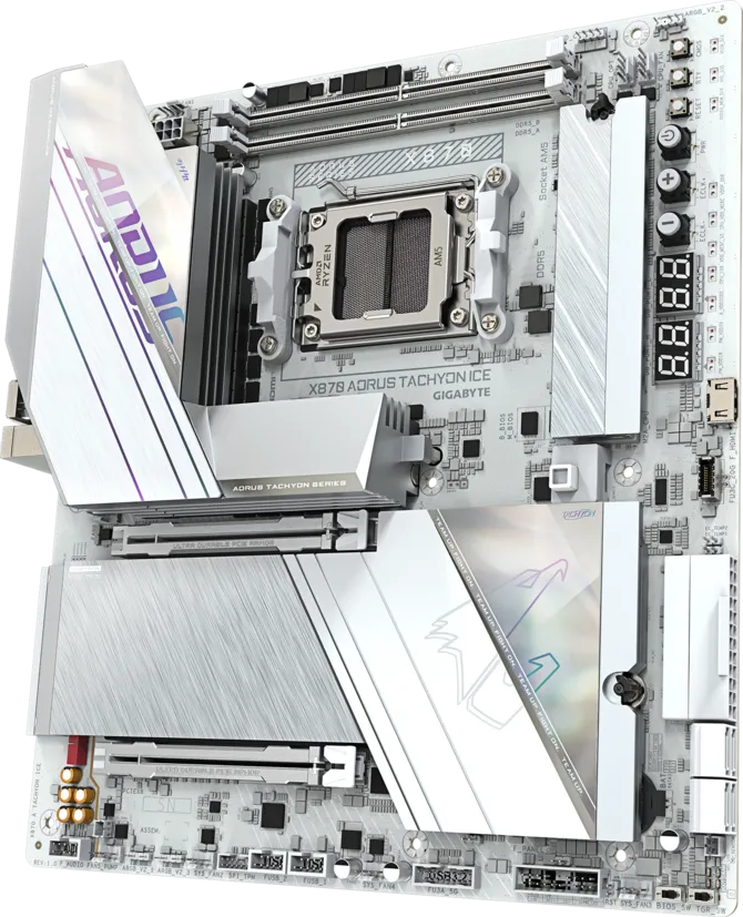 GIGABYTE X870 AORUS TACHYON ICE DDR5 HDMI-DP TYPEC PCIE 5.0 AM5 ATX BEYAZ