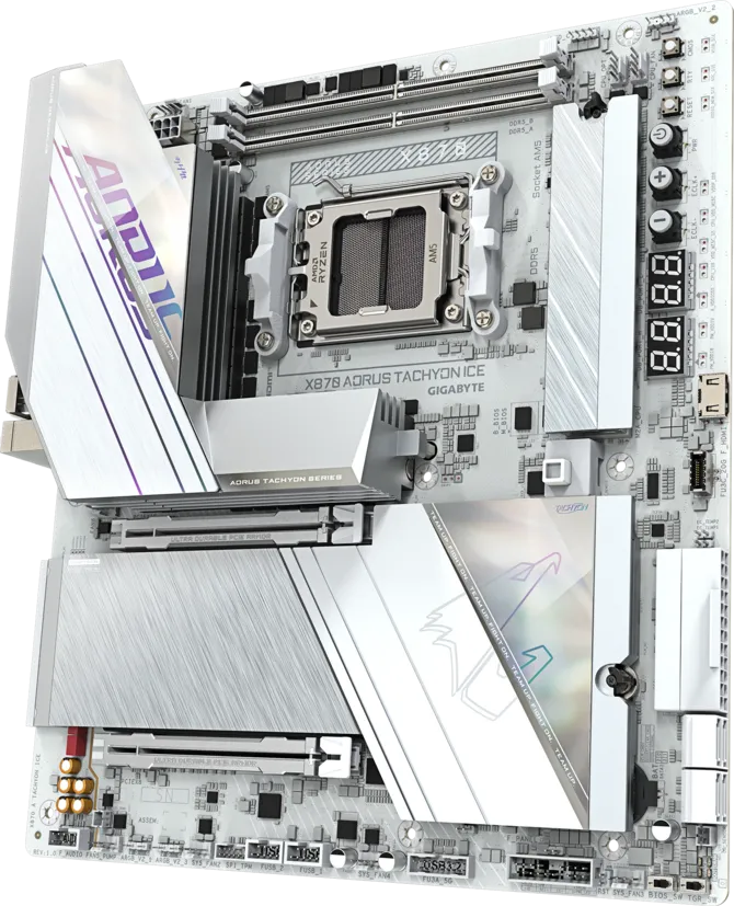 GIGABYTE X870 AORUS TACHYON ICE DDR5 HDMI-DP TYPEC PCIE 5.0 AM5 ATX BEYAZ