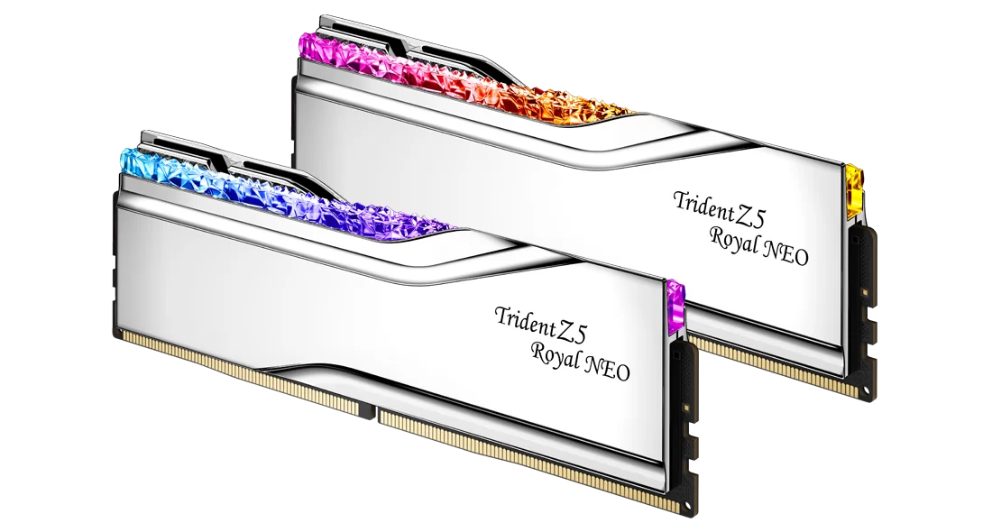 GSKILL 96GB (2X 48GB) DDR5 6000MHZ CL30 RGB DUAL KIT PC RAM TRIDENT Z5 NEO ROYAL SILVER F5-6000J3036F48GX2-TR5NS