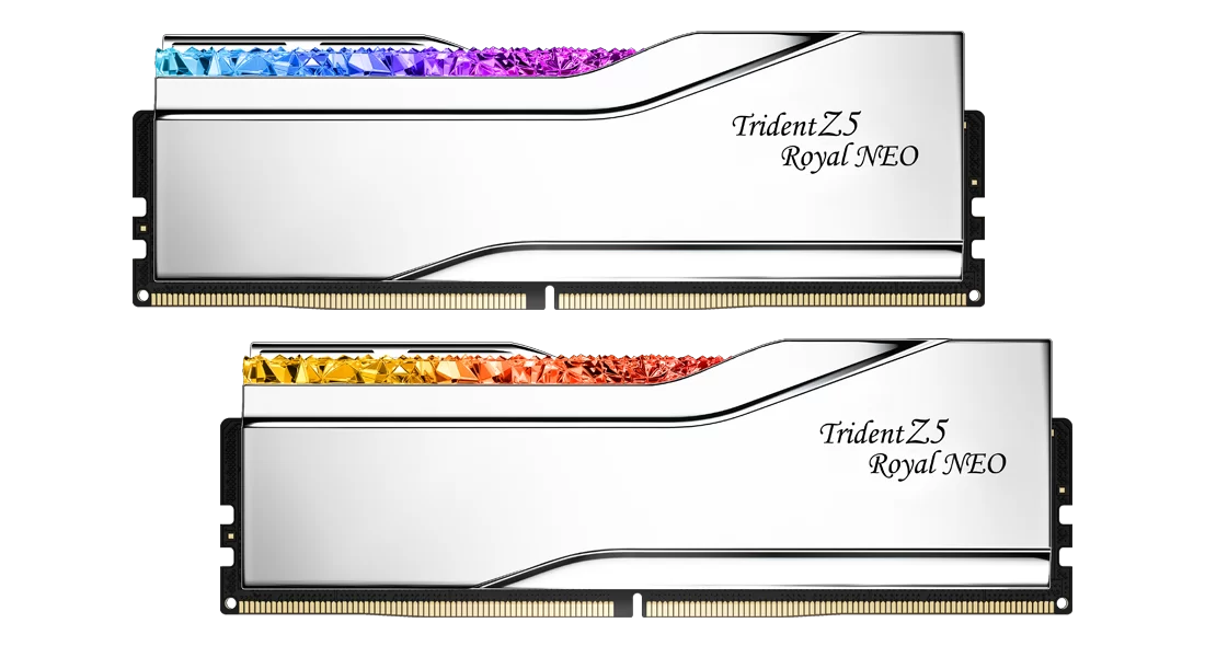 GSKILL 96GB (2X 48GB) DDR5 6000MHZ CL30 RGB DUAL KIT PC RAM TRIDENT Z5 NEO ROYAL SILVER F5-6000J3036F48GX2-TR5NS