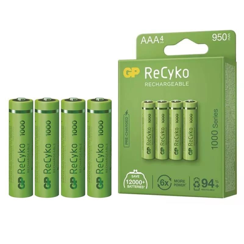 GP Recyko 950mAh Ni-MH AAA Şarjlı İnce Kalem Pil 4lü Paket