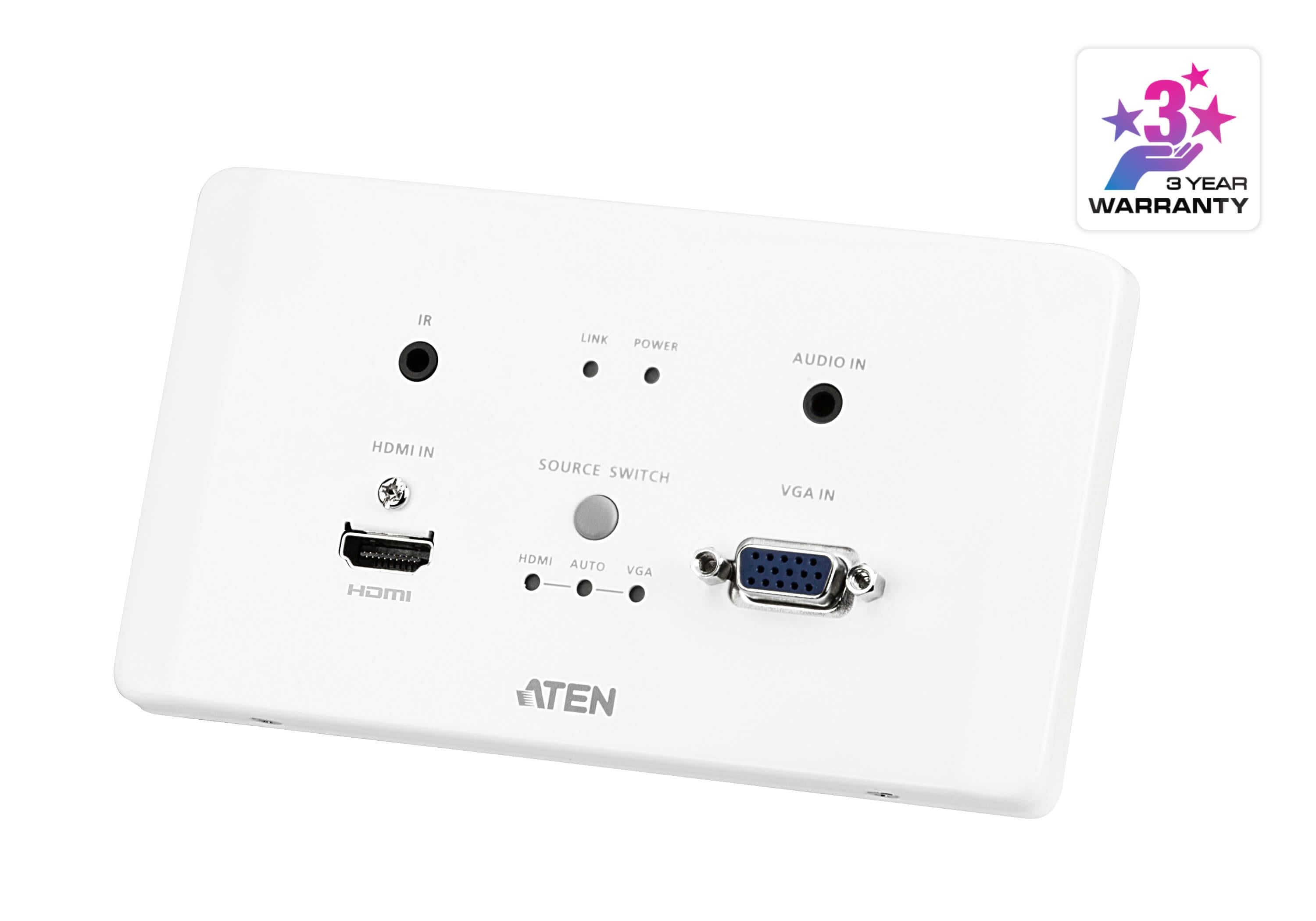 HDMI & VGA HDBaseT Transmitter with EU Wall Plate / PoH (4K@100m) (HDBaseT Class A) (PoH PD)