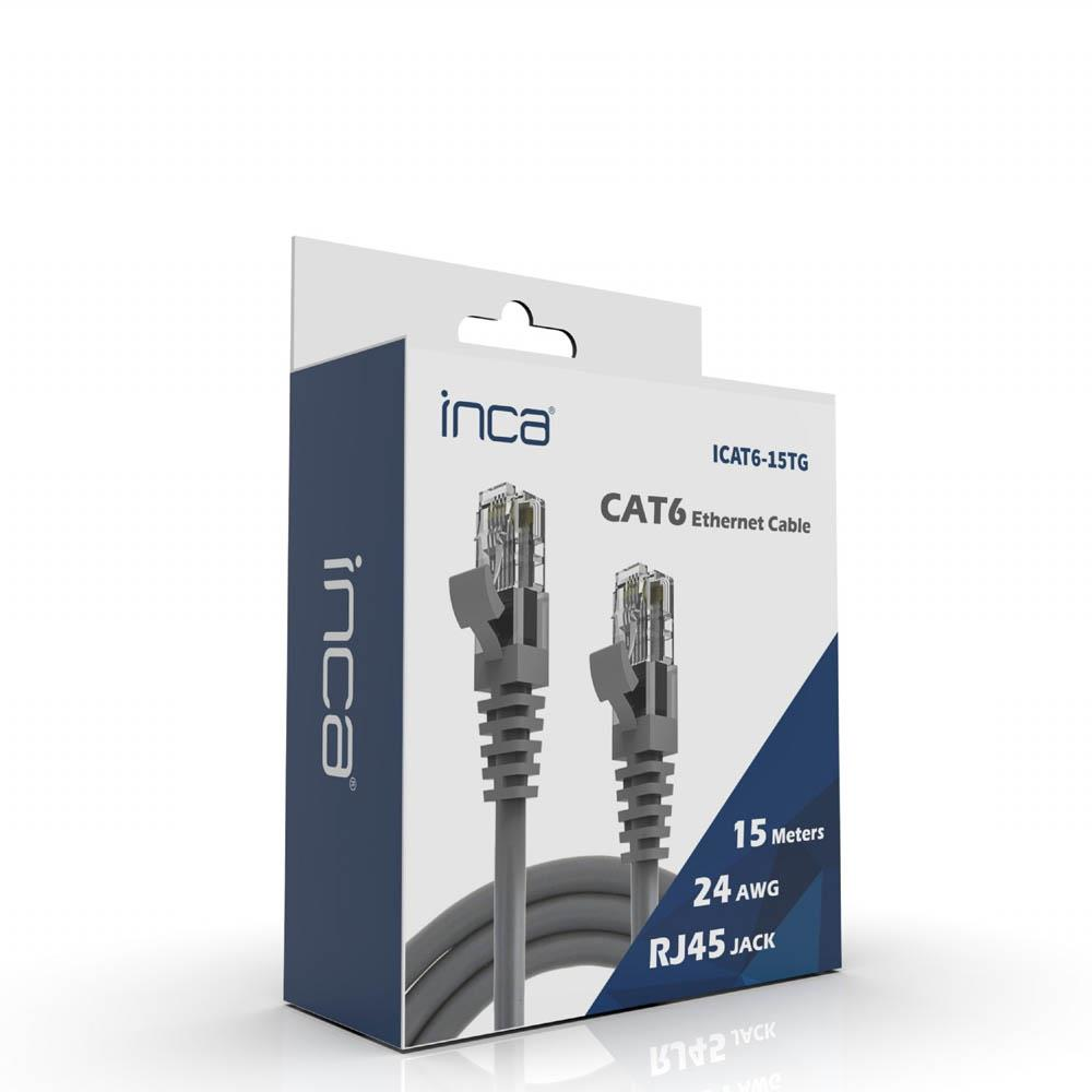 INCA 15metre CAT6 Utp ICAT6-15TG Gri Patch Kablo