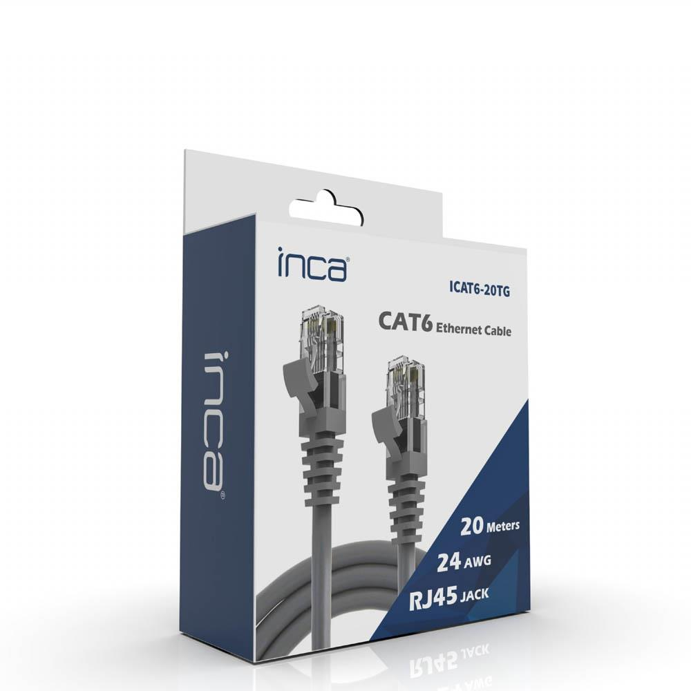 INCA 20metre CAT6 Utp ICAT6-20TG Gri Patch Kablo