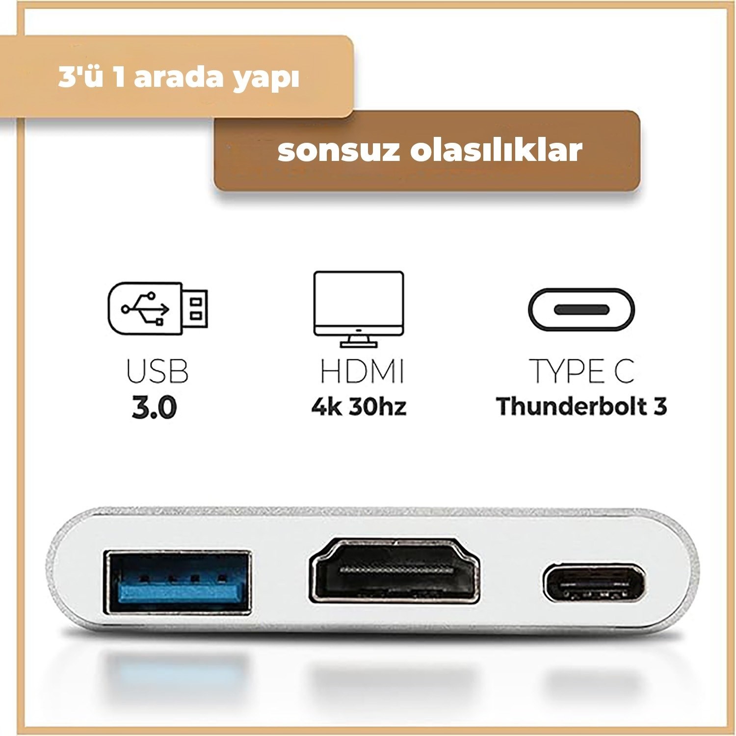 INCA ITPC-04TX Type-c Hub HDMI 4K@30hz USB3.0+PD100W