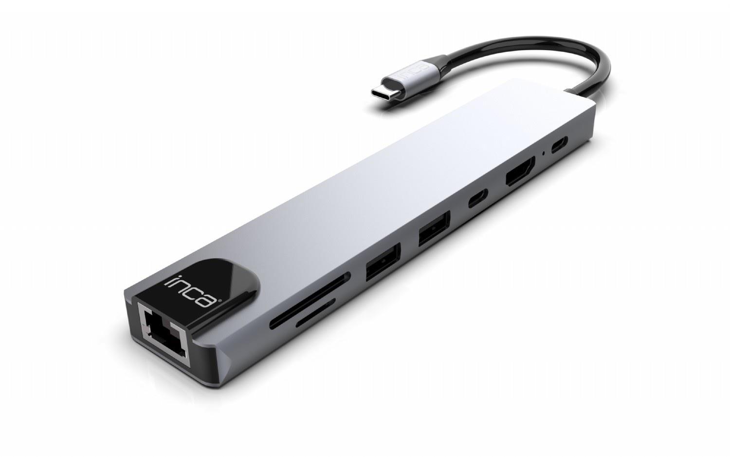 INCA ITPC-7T 8 Port Type-C Hub+Çevirici Aluminyum Çoklayıcı