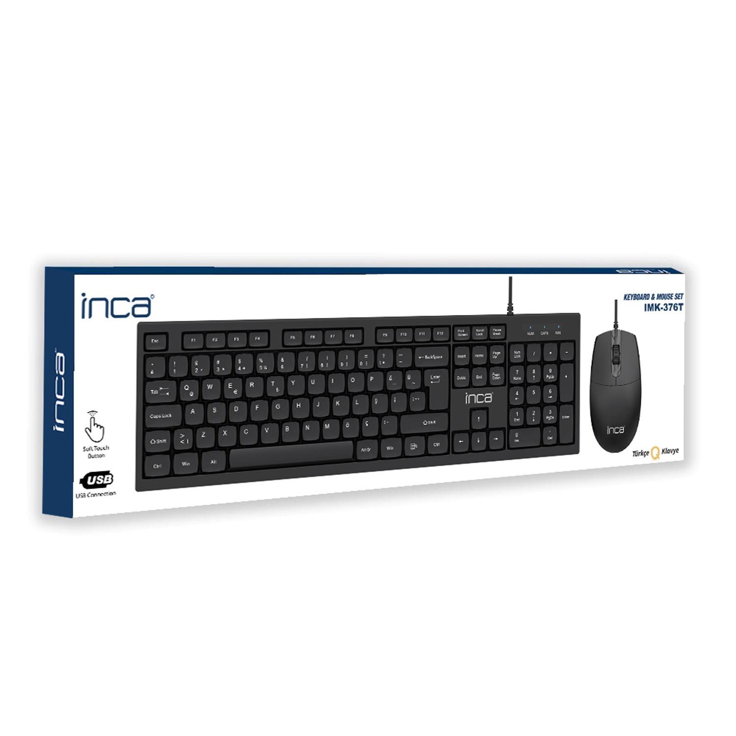 INCA IMK-376T Kablolu USB Q Trk Siyah Klavye - Mouse Set