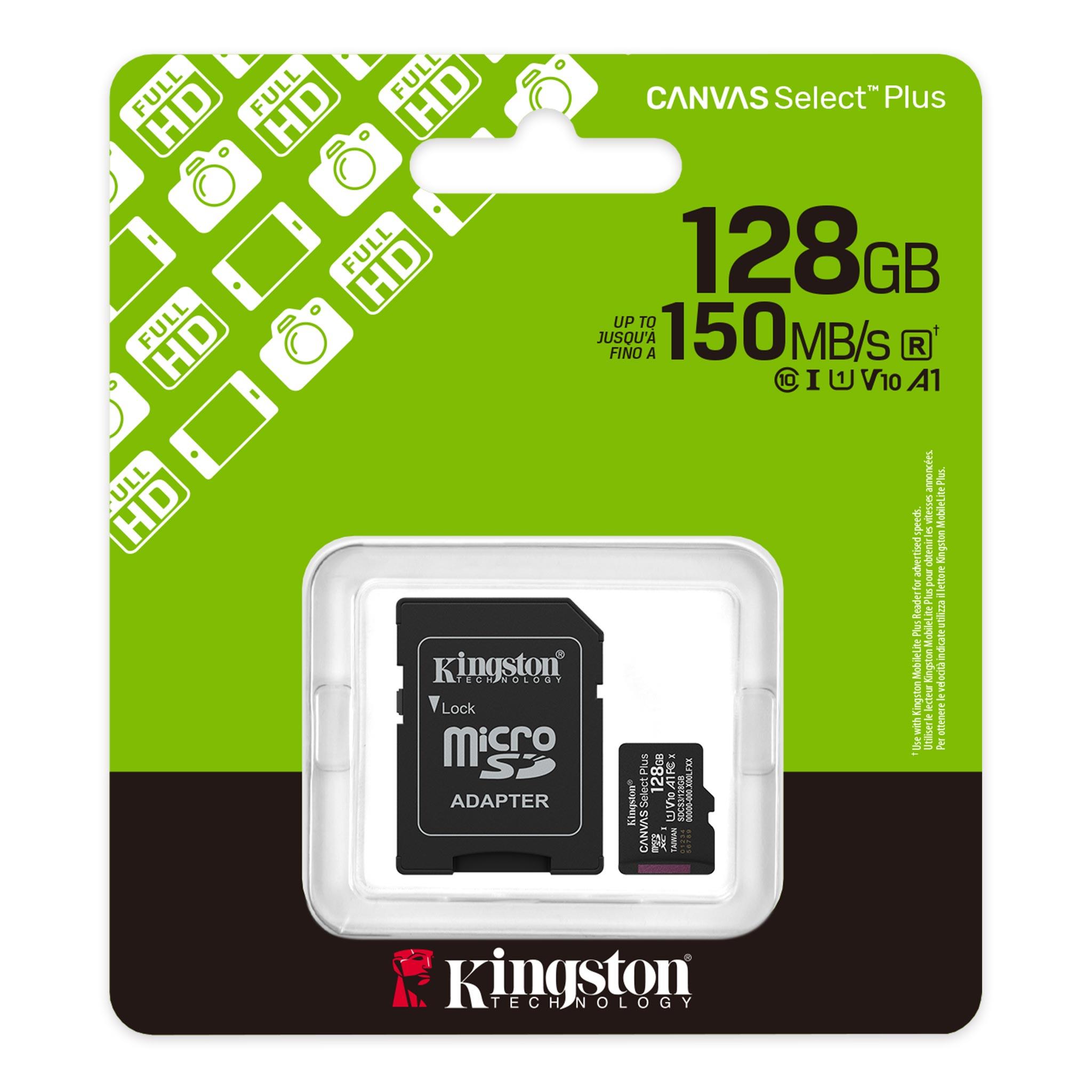 KINGSTON 128GB Micro SD Kart Canvas Select Plus SDCS3/128GB